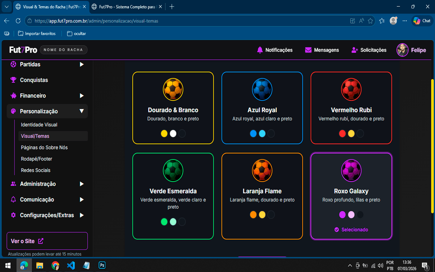 Personalização visual