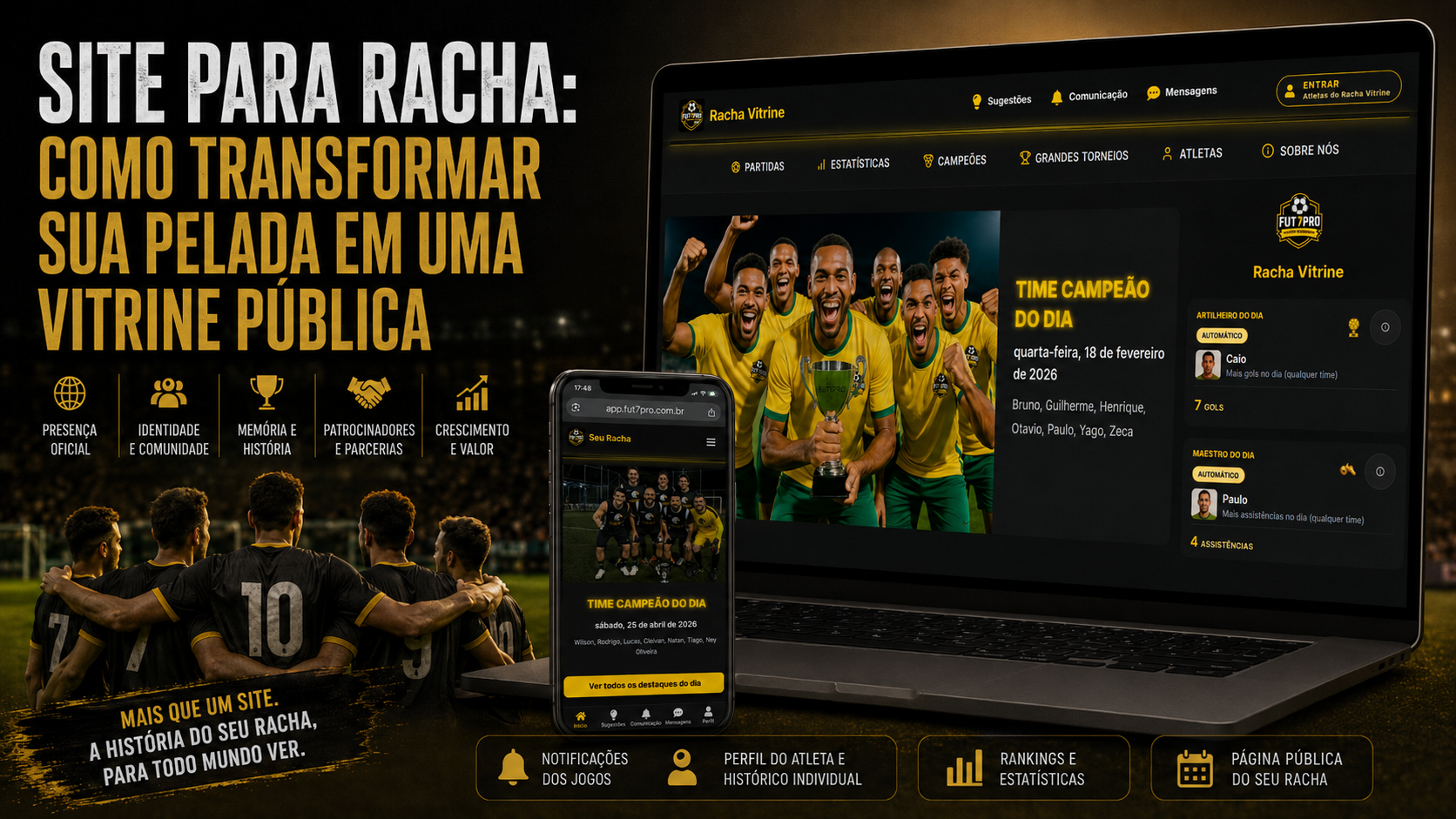 Site para racha: como transformar sua pelada em uma vitrine pública