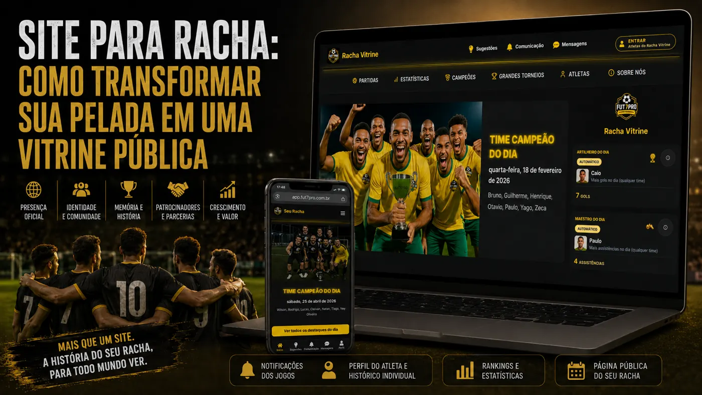 Site para racha: como transformar sua pelada em uma vitrine pública
